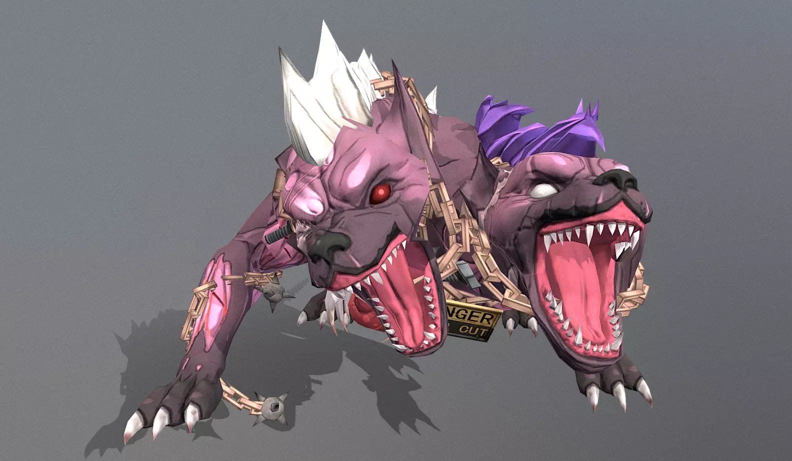 HYBRID Monster Double Head Hyena Dog Multi Attak 3D model_0