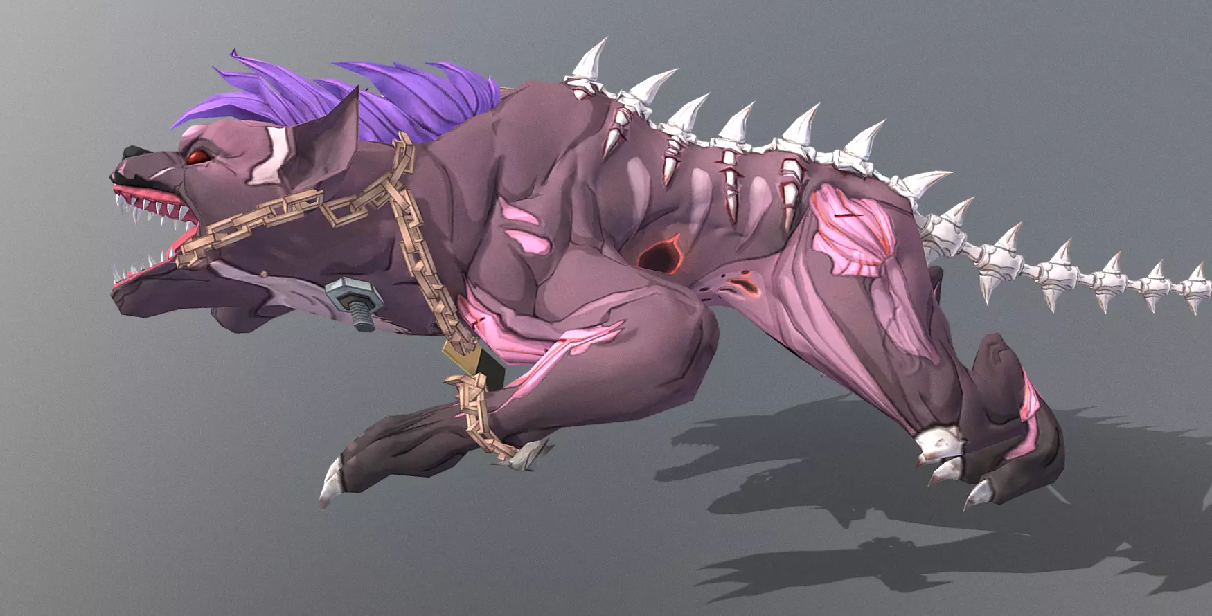 HYBRID Monster Double Head Hyena Dog Multi Attak 3D model_1