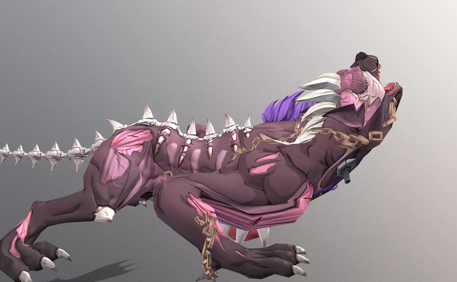 HYBRID Monster Double Head Hyena Dog Multi Attak 3D model_2