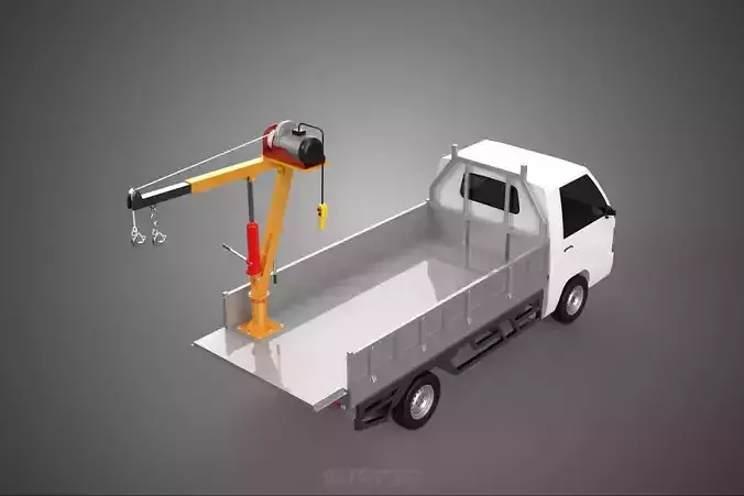 FOLDING TAILGATE BED CRANE HOIST ELECTRIC WINCH PICKUP TRUCK CAR 3D model