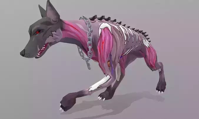 Hybrid Police Dog DoberMan Walk Cycle