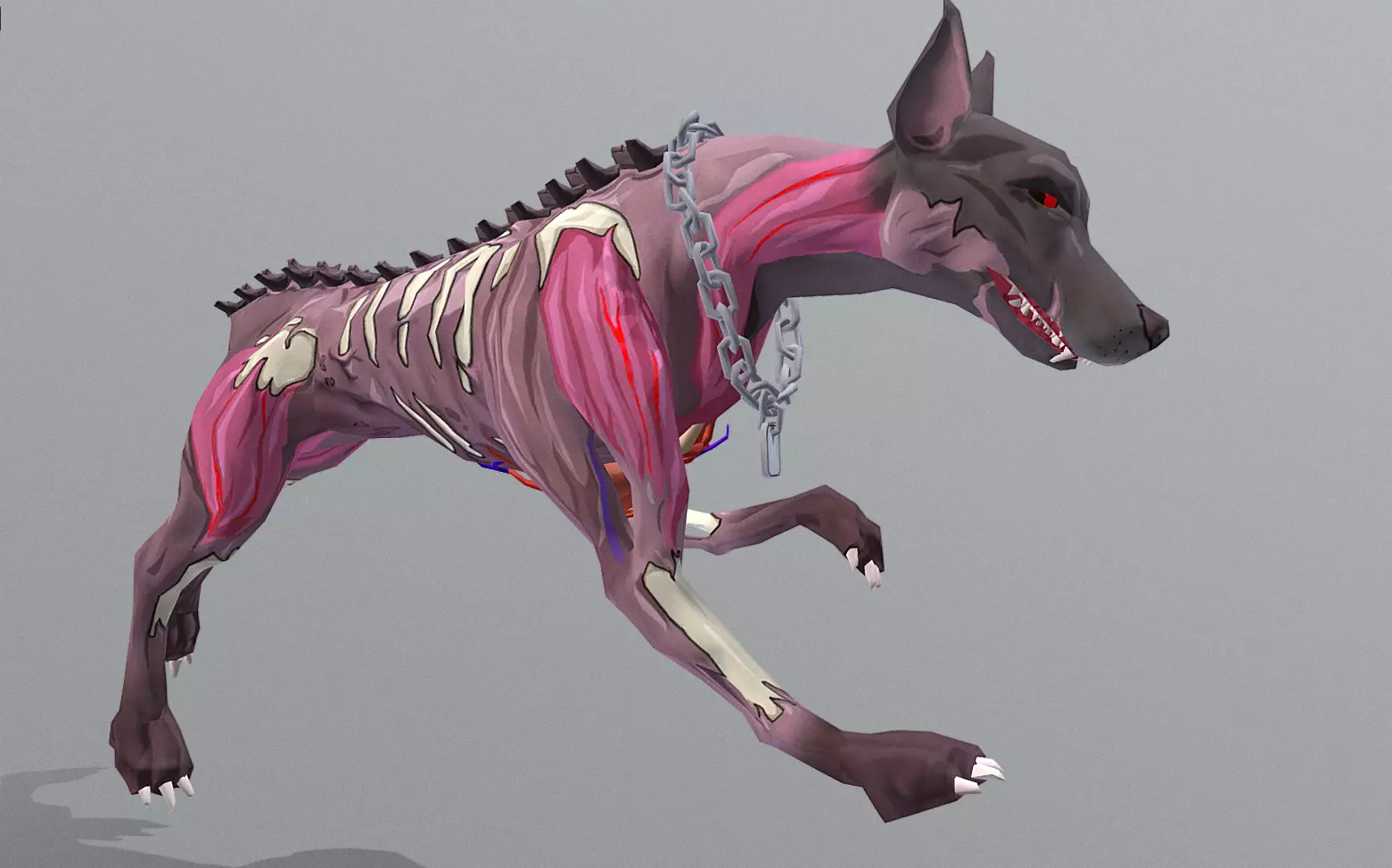 Hybrid Police Dog DoberMan Run Cycle 3D model_0