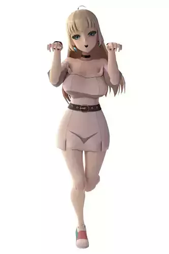 Anime Girl Base - Static Pose No Rig