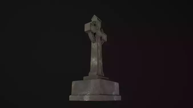 Celtic Cross gravestone Low Poly 
