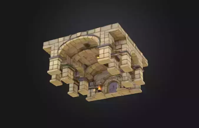 Stylized Modular Dungeon Room 3D print model