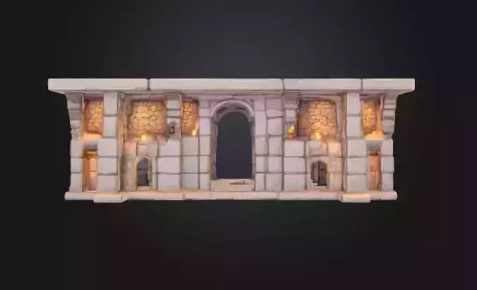 Medieval Modular Dungeon Hallway 3D print model