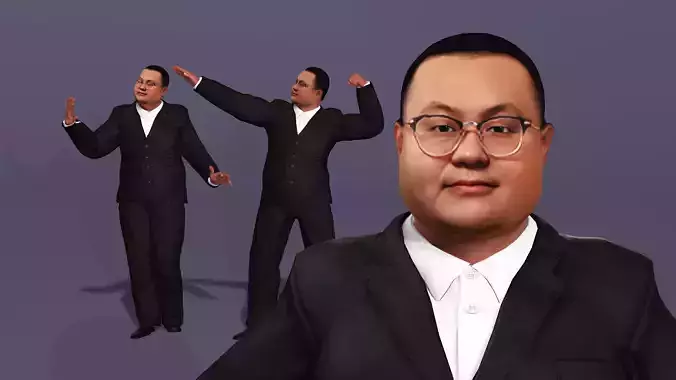 Realistic male Sun Xiaochuan in Suit Chinese Meme Legend
