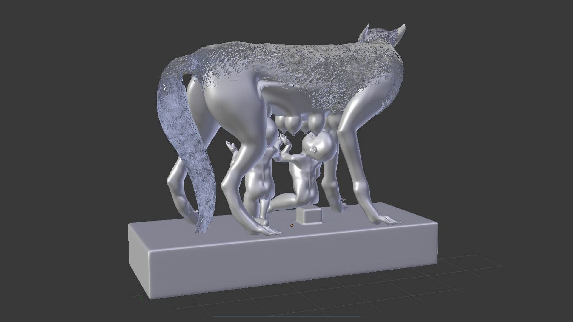 Lupa Capitolina Low-poly 3D model_2