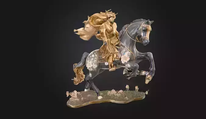Sculpture Golden Cavalier
