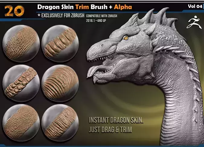 Dragon Skin Trim Brush  Vol 04