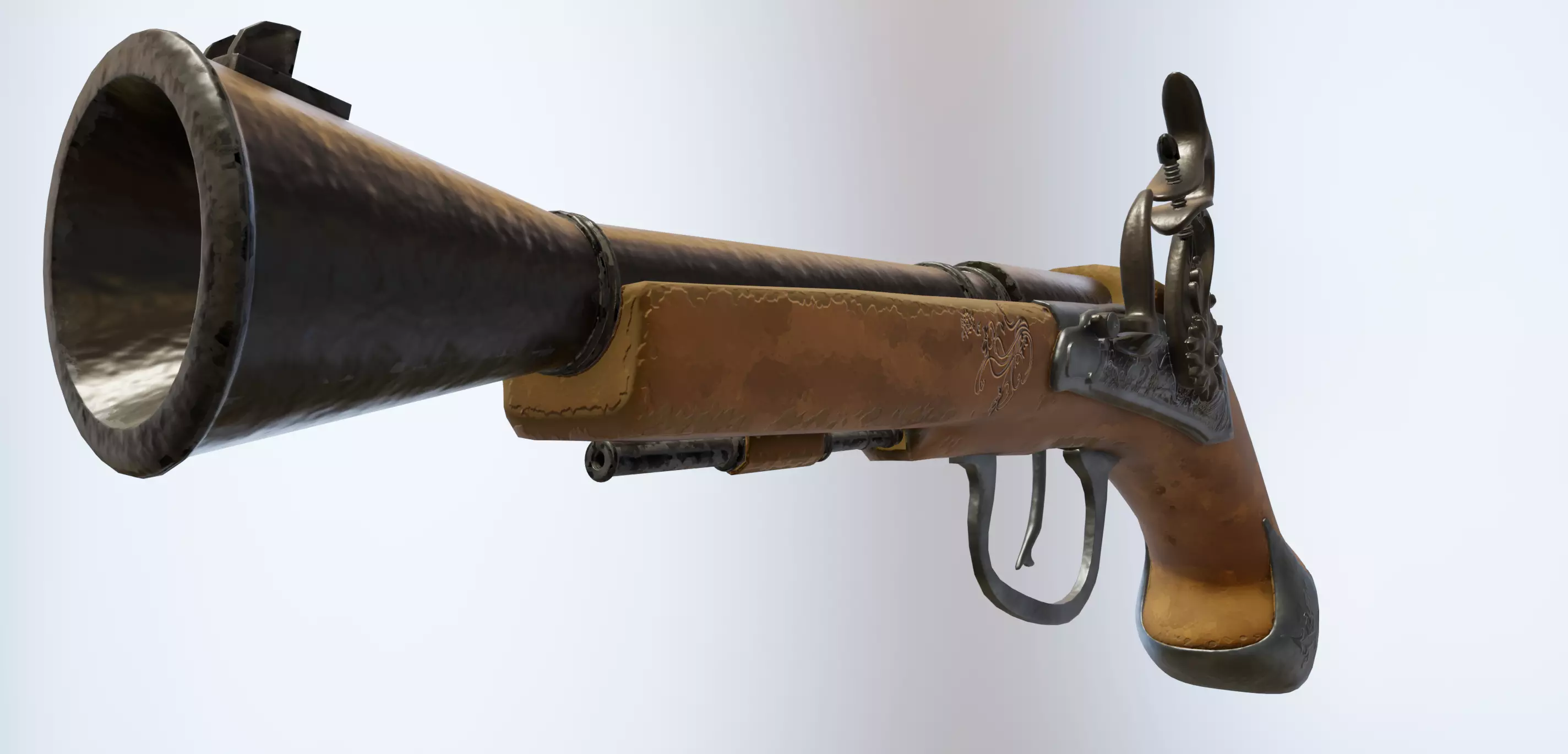 Pirate gun Low-poly 3D model_10