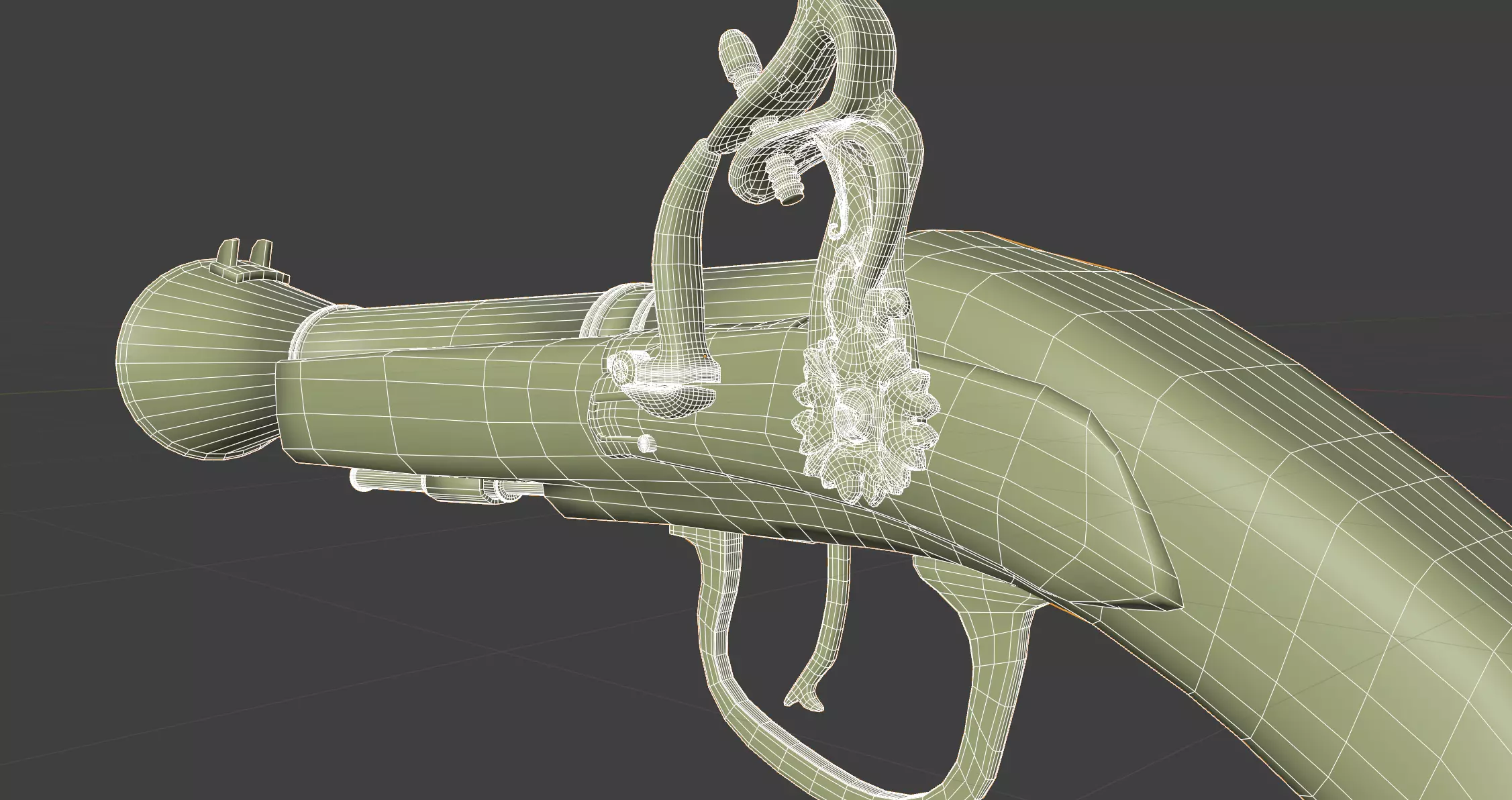 Pirate gun Low-poly 3D model_5