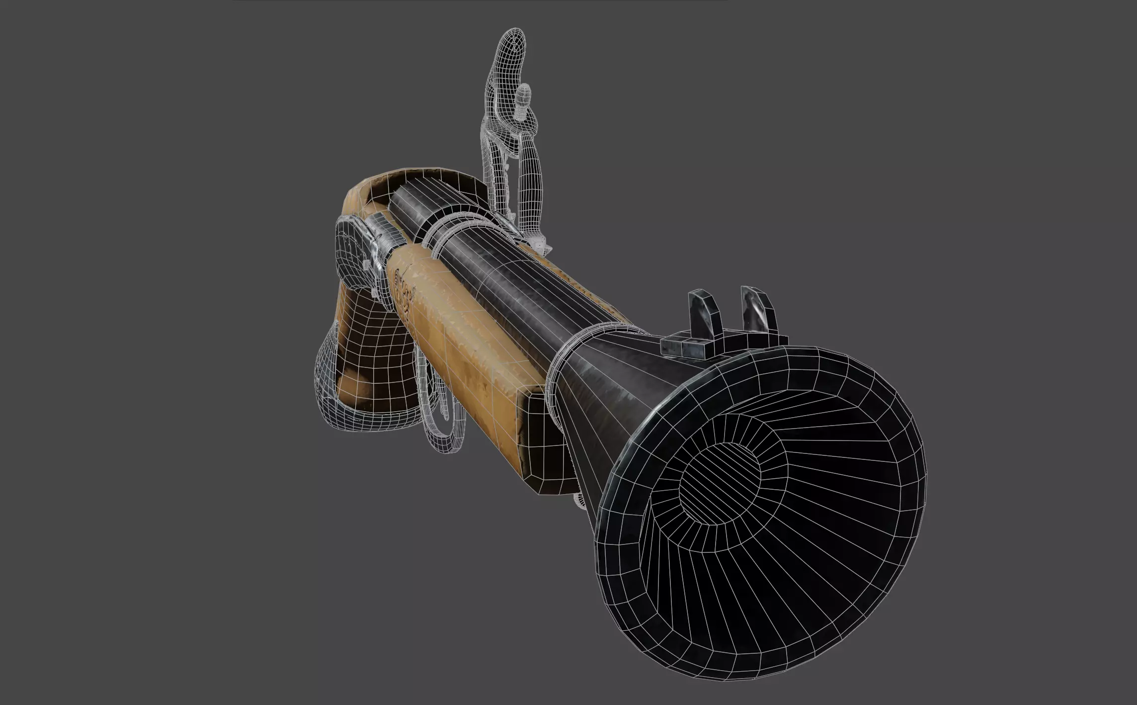 Pirate gun Low-poly 3D model_3
