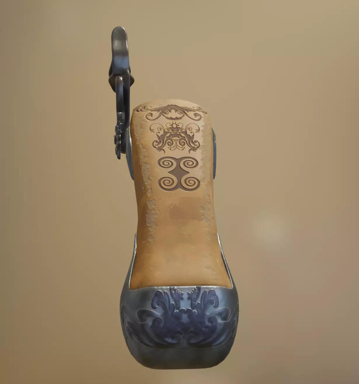 Pirate gun Low-poly 3D model_6