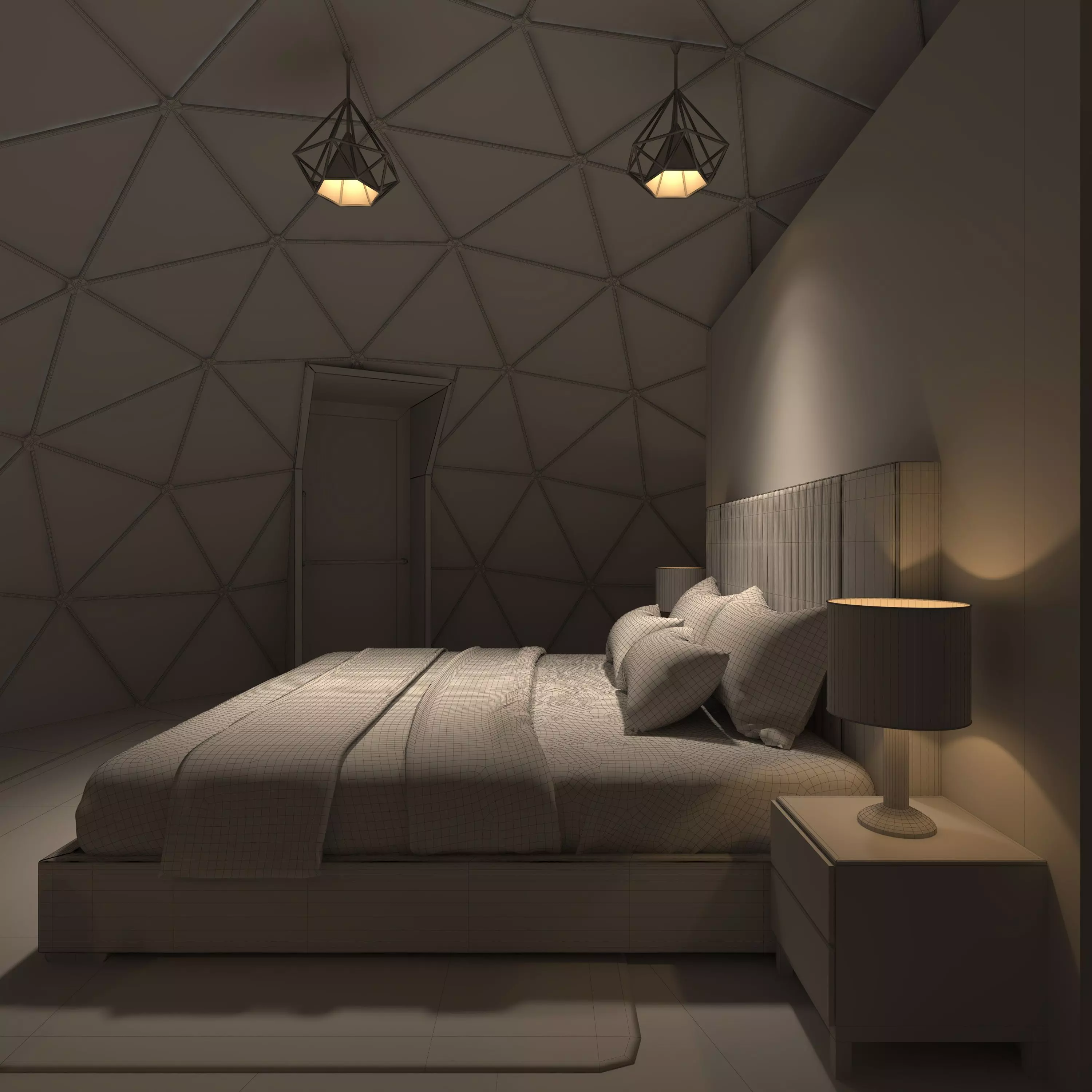 Geodesic Dome Glamping 01 3D model_12