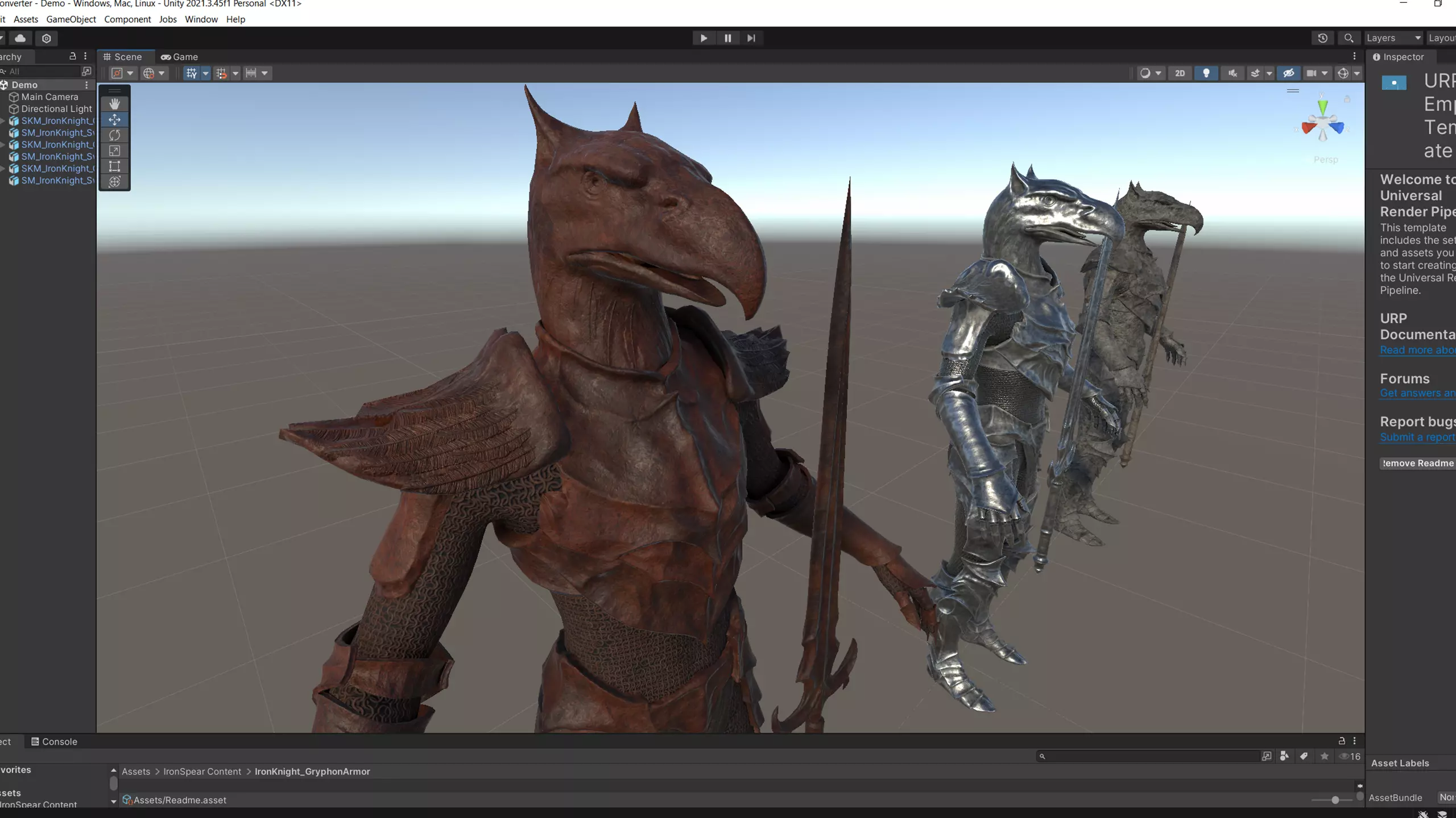 Iron Knight Gryphon Armor Game-Ready Low-poly 3D model_22