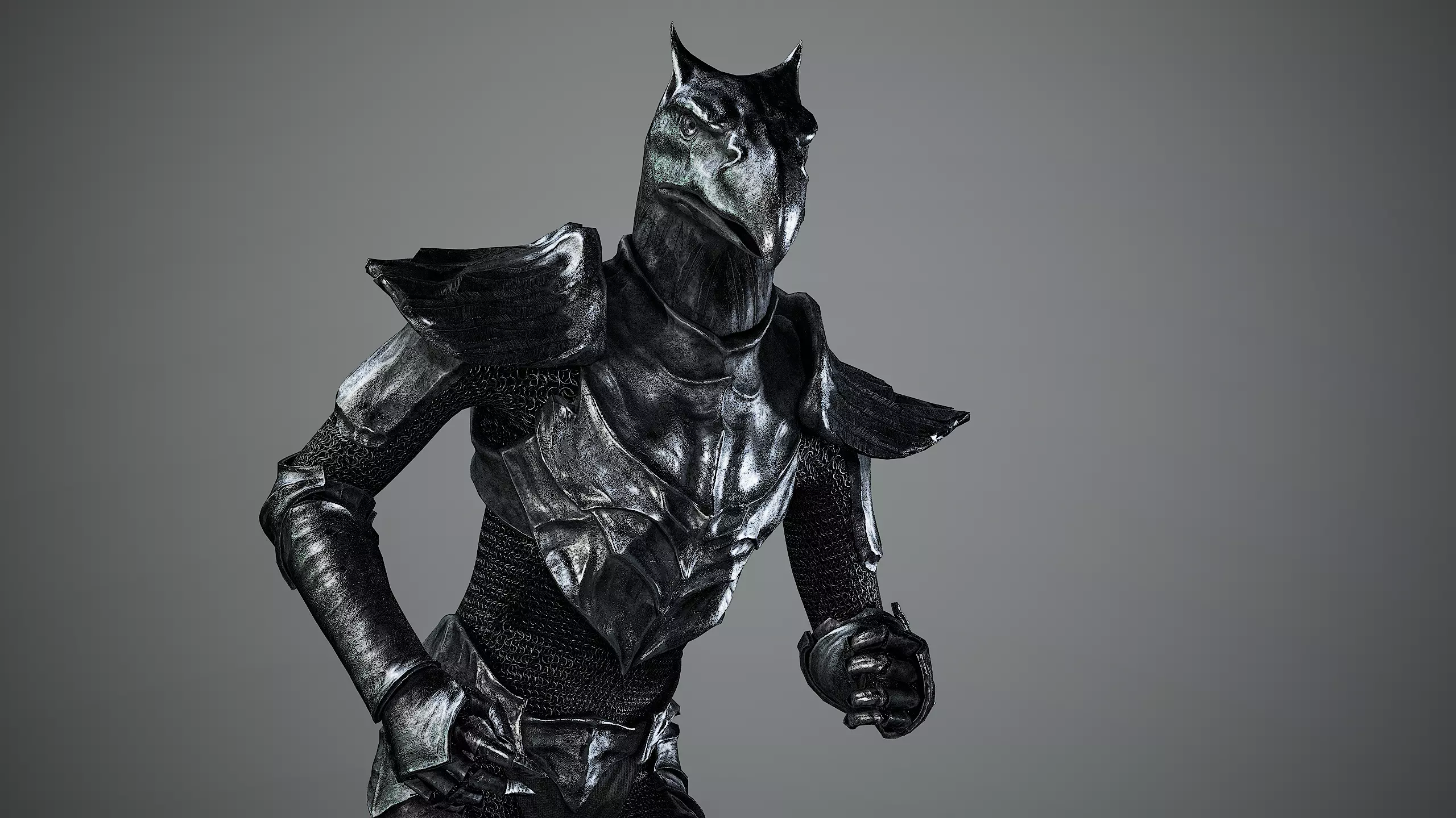 Iron Knight Gryphon Armor Game-Ready Low-poly 3D model_10