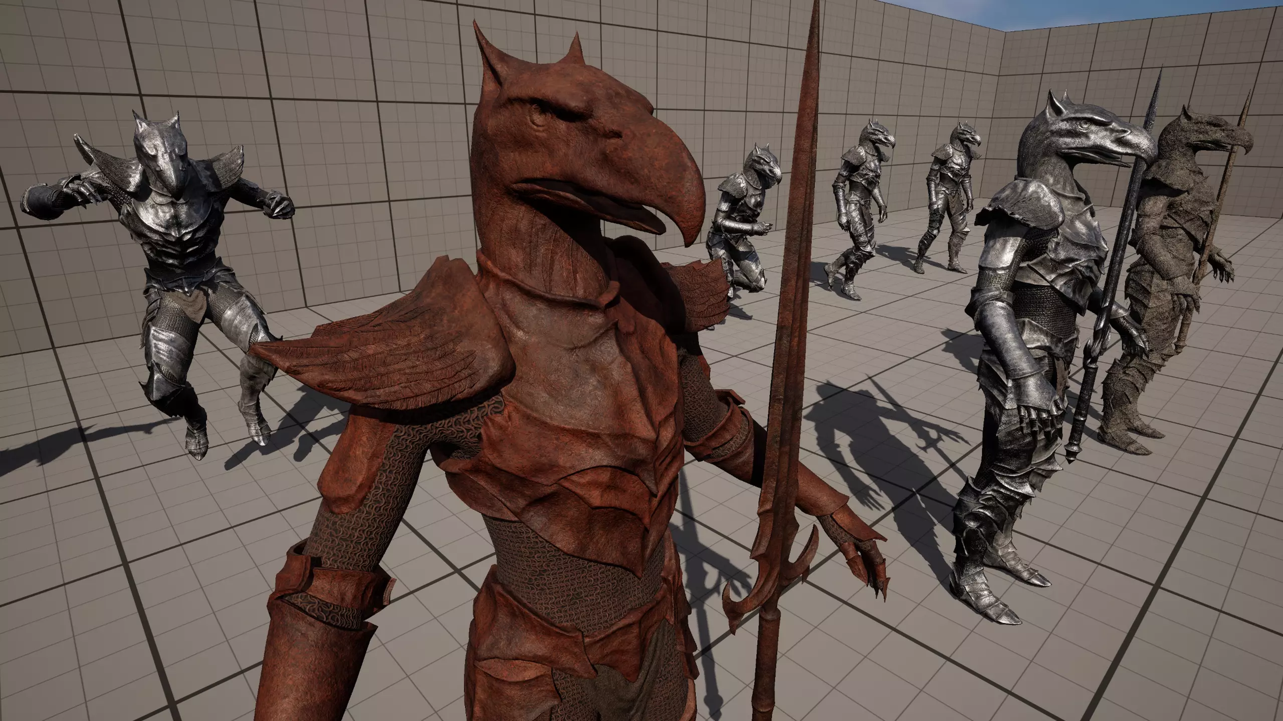 Iron Knight Gryphon Armor Game-Ready Low-poly 3D model_17