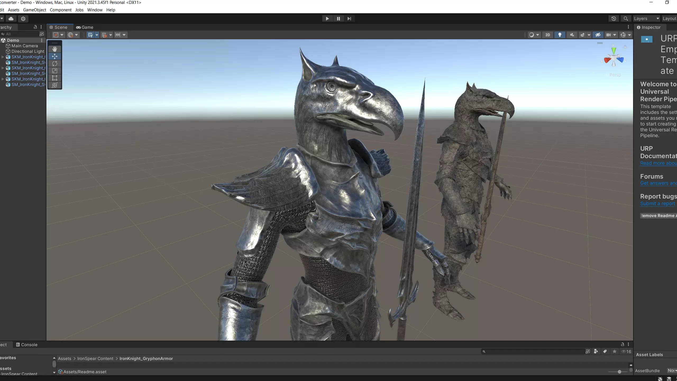 Iron Knight Gryphon Armor Game-Ready Low-poly 3D model_23