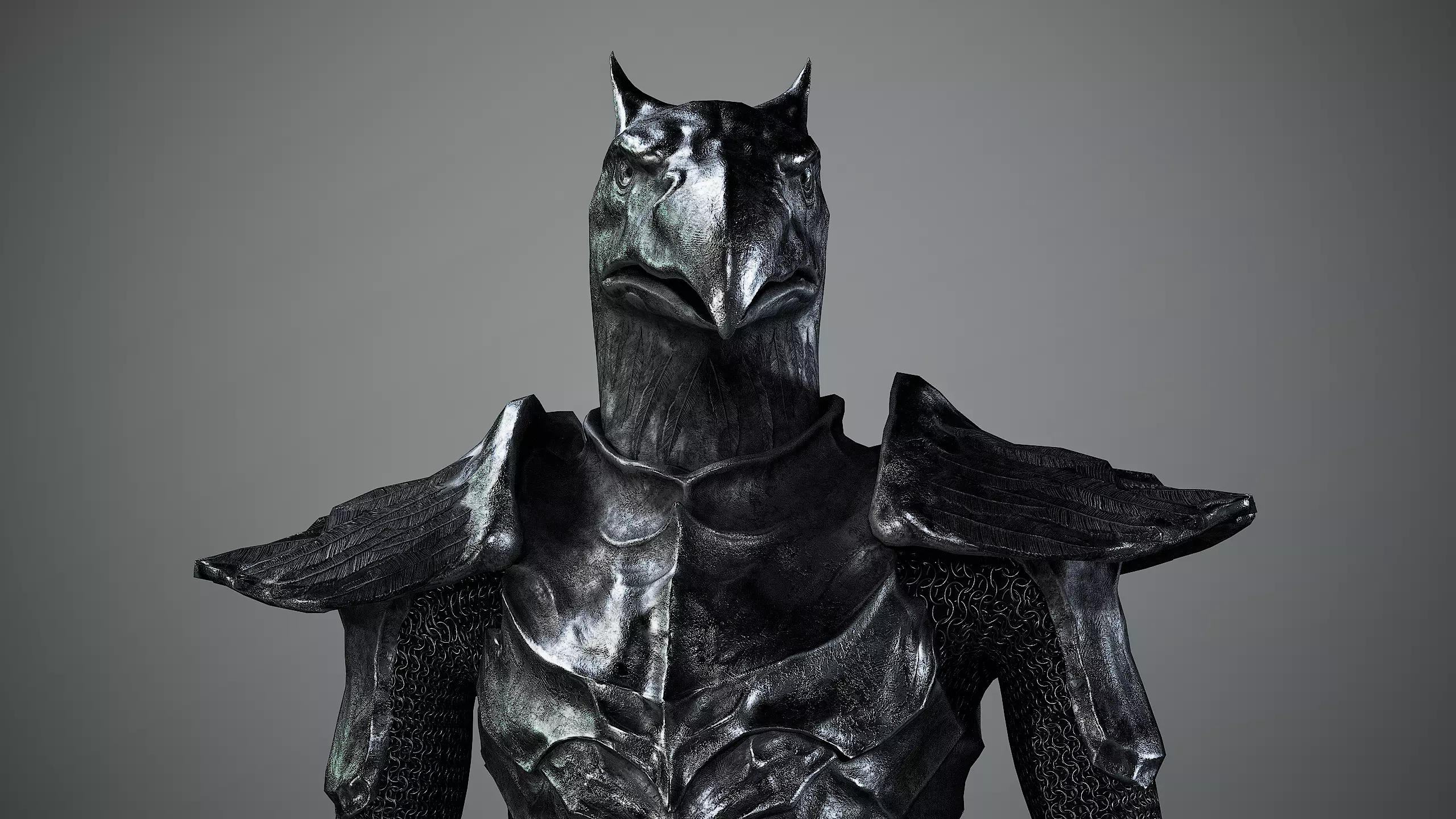 Iron Knight Gryphon Armor Game-Ready Low-poly 3D model_12