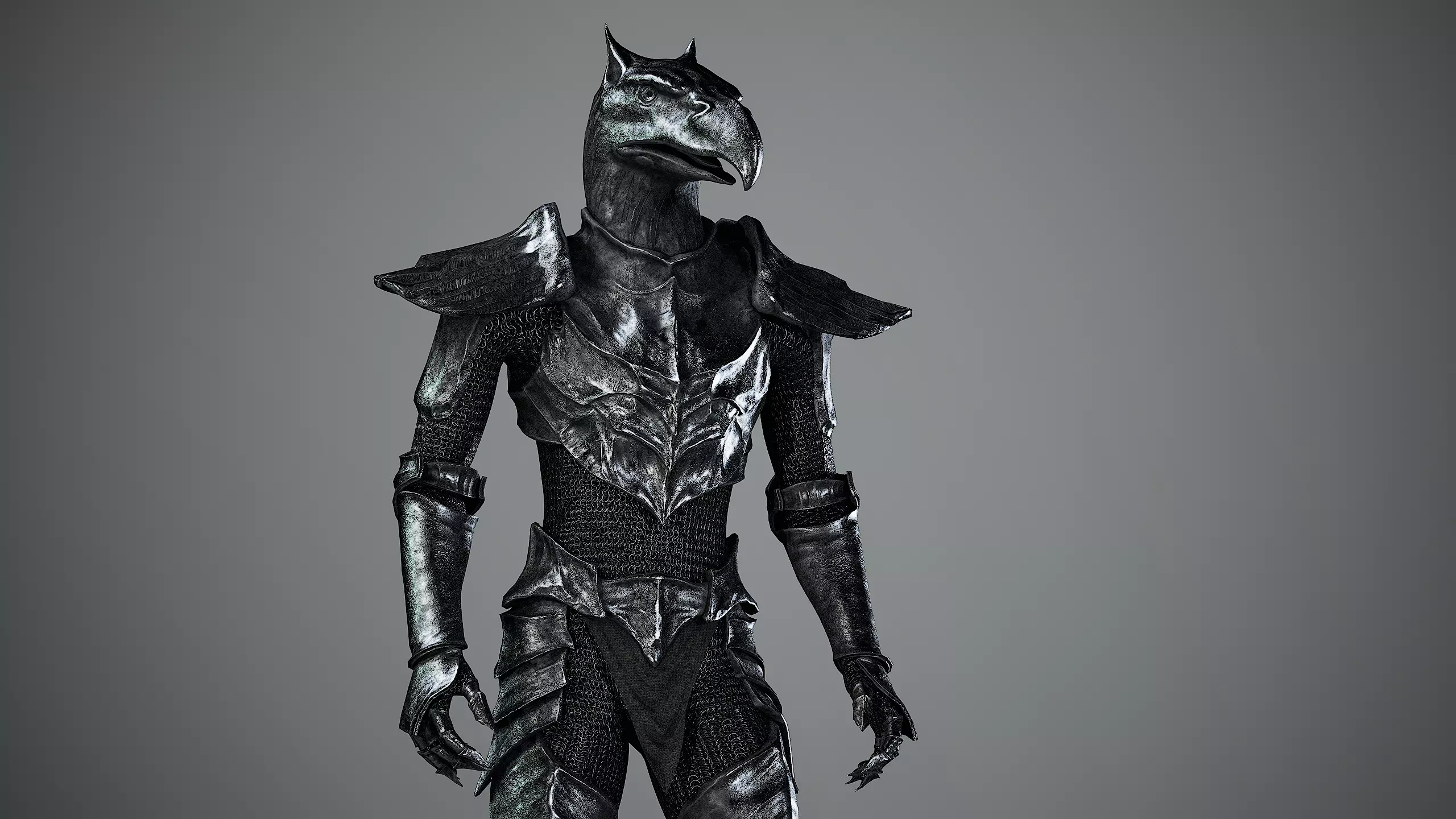 Iron Knight Gryphon Armor Game-Ready Low-poly 3D model_4