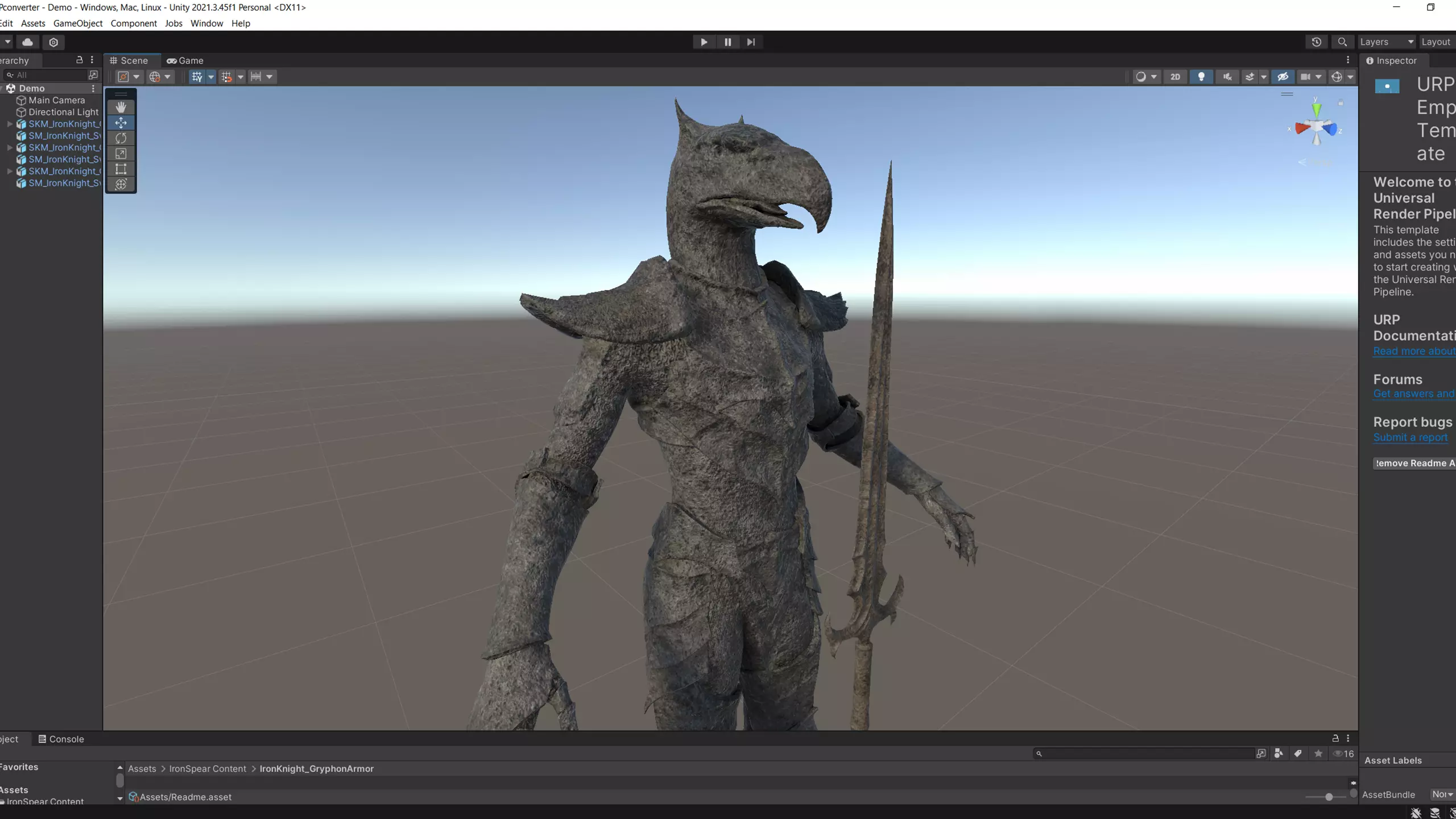 Iron Knight Gryphon Armor Game-Ready Low-poly 3D model_20