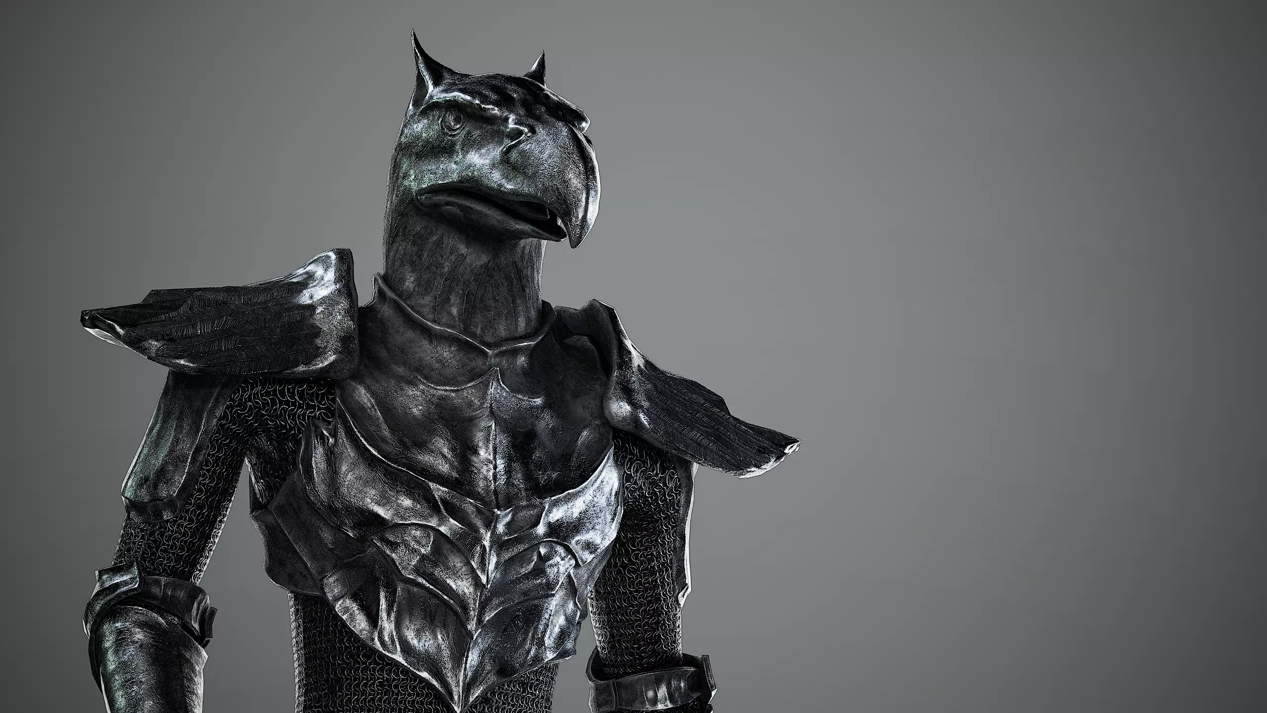 Iron Knight Gryphon Armor Game-Ready Low-poly 3D model_6