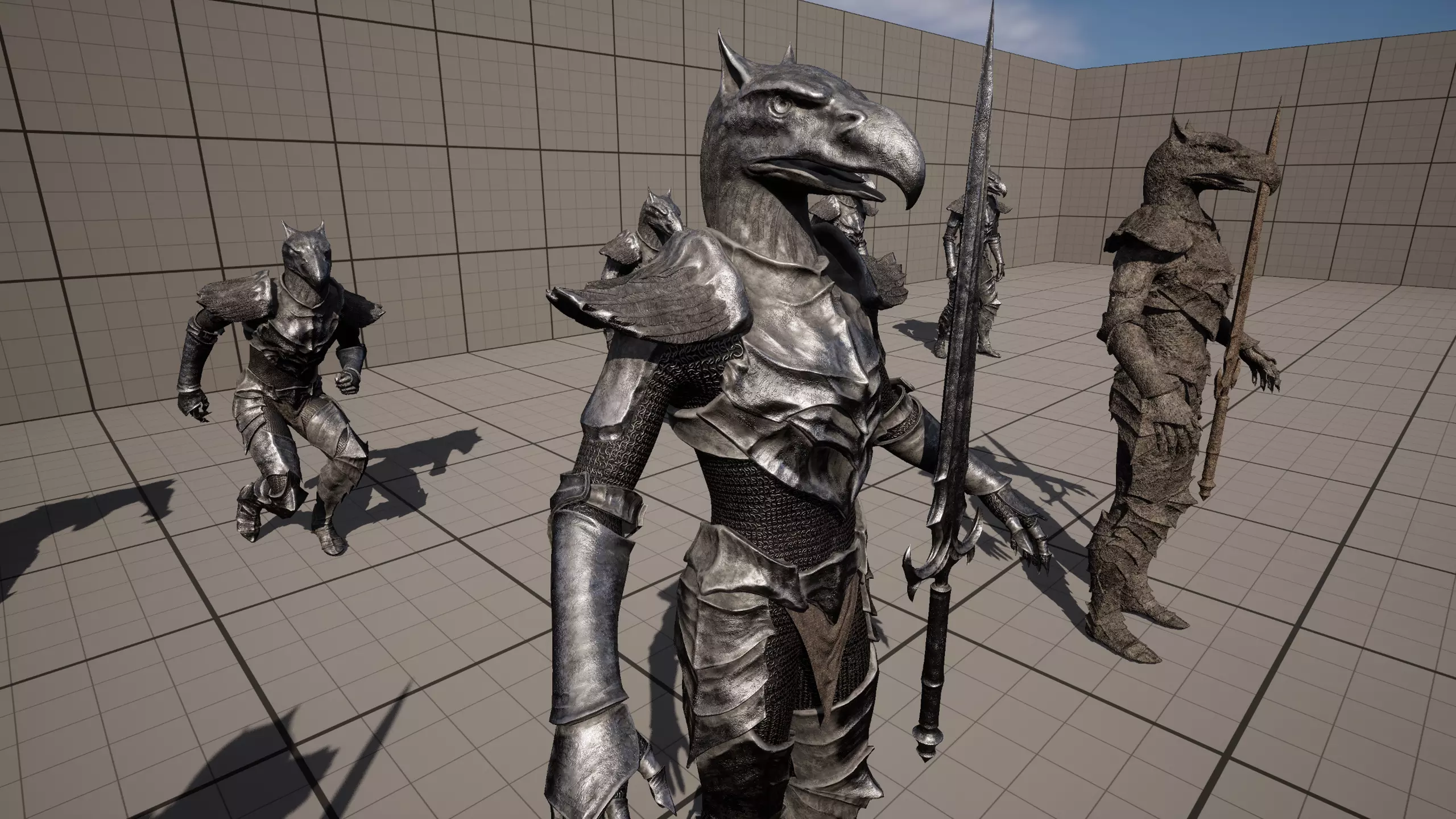 Iron Knight Gryphon Armor Game-Ready Low-poly 3D model_14