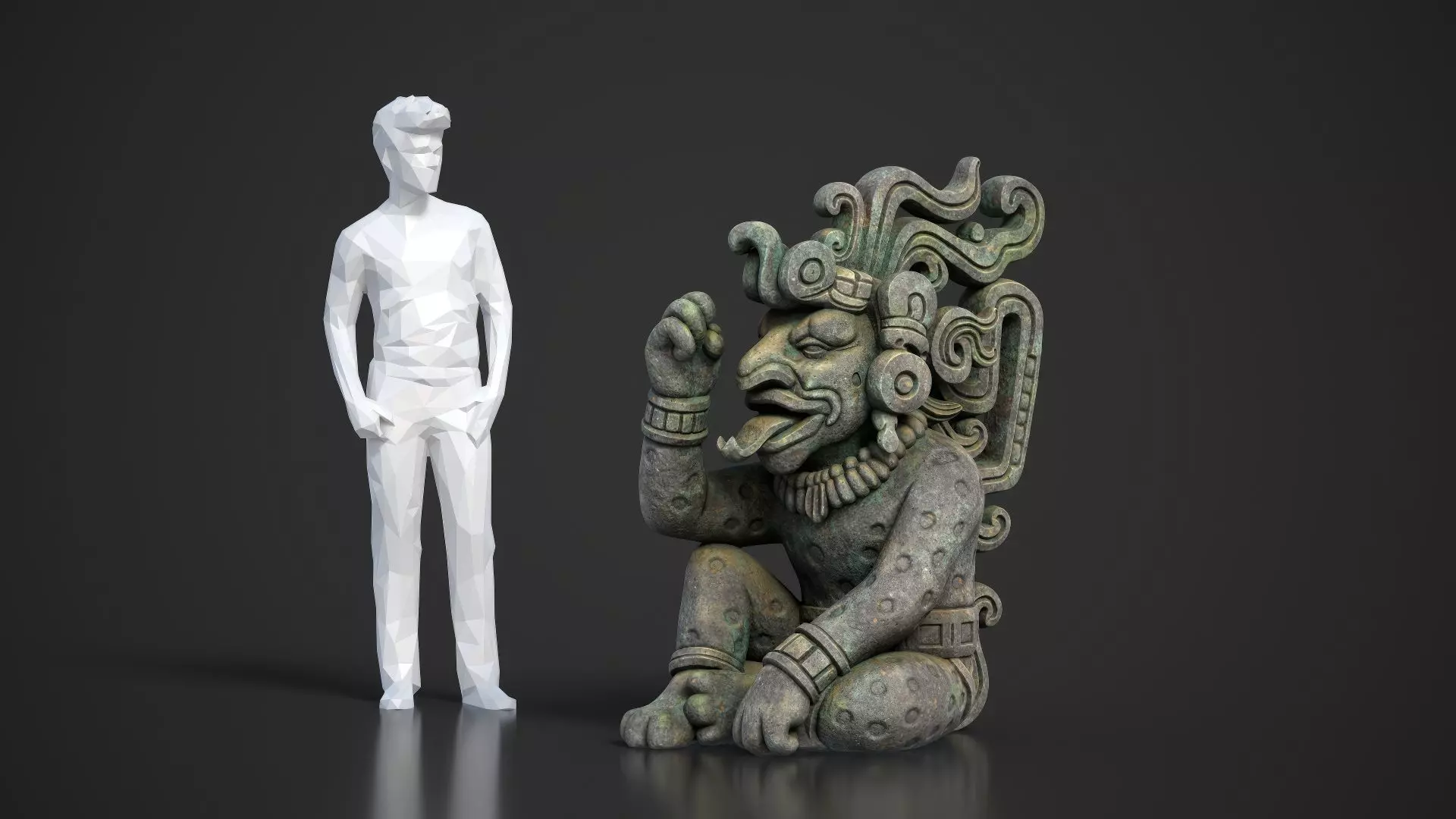 7 Ancient Mayan Statues 3D Asset Pack 250818 Low-poly 3D model_6