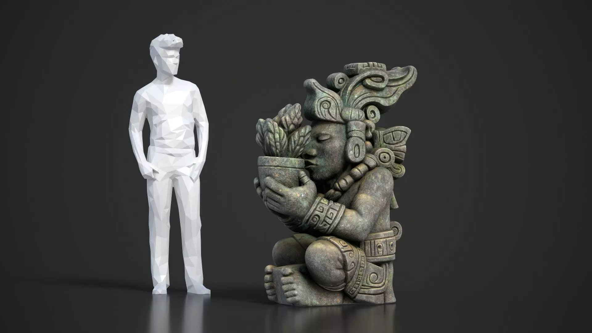7 Ancient Mayan Statues 3D Asset Pack 250818 Low-poly 3D model_8