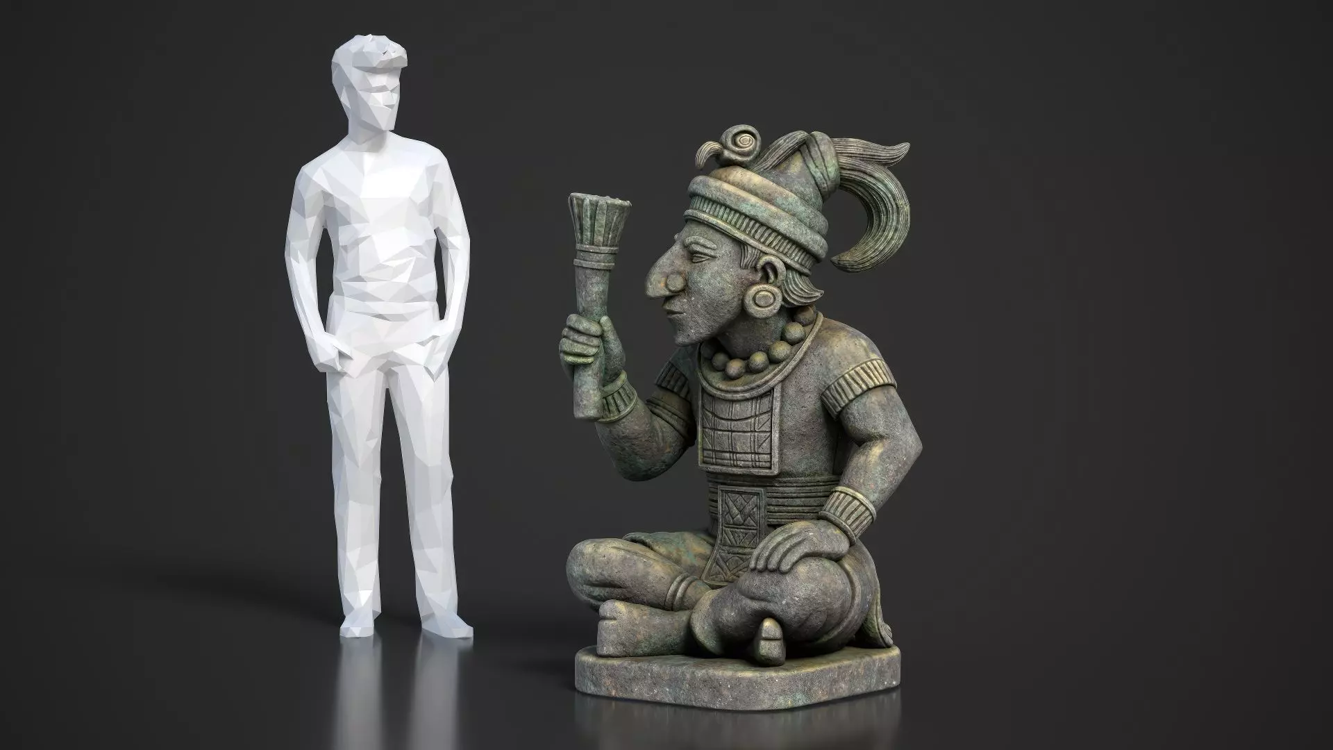 7 Ancient Mayan Statues 3D Asset Pack 250818 Low-poly 3D model_12