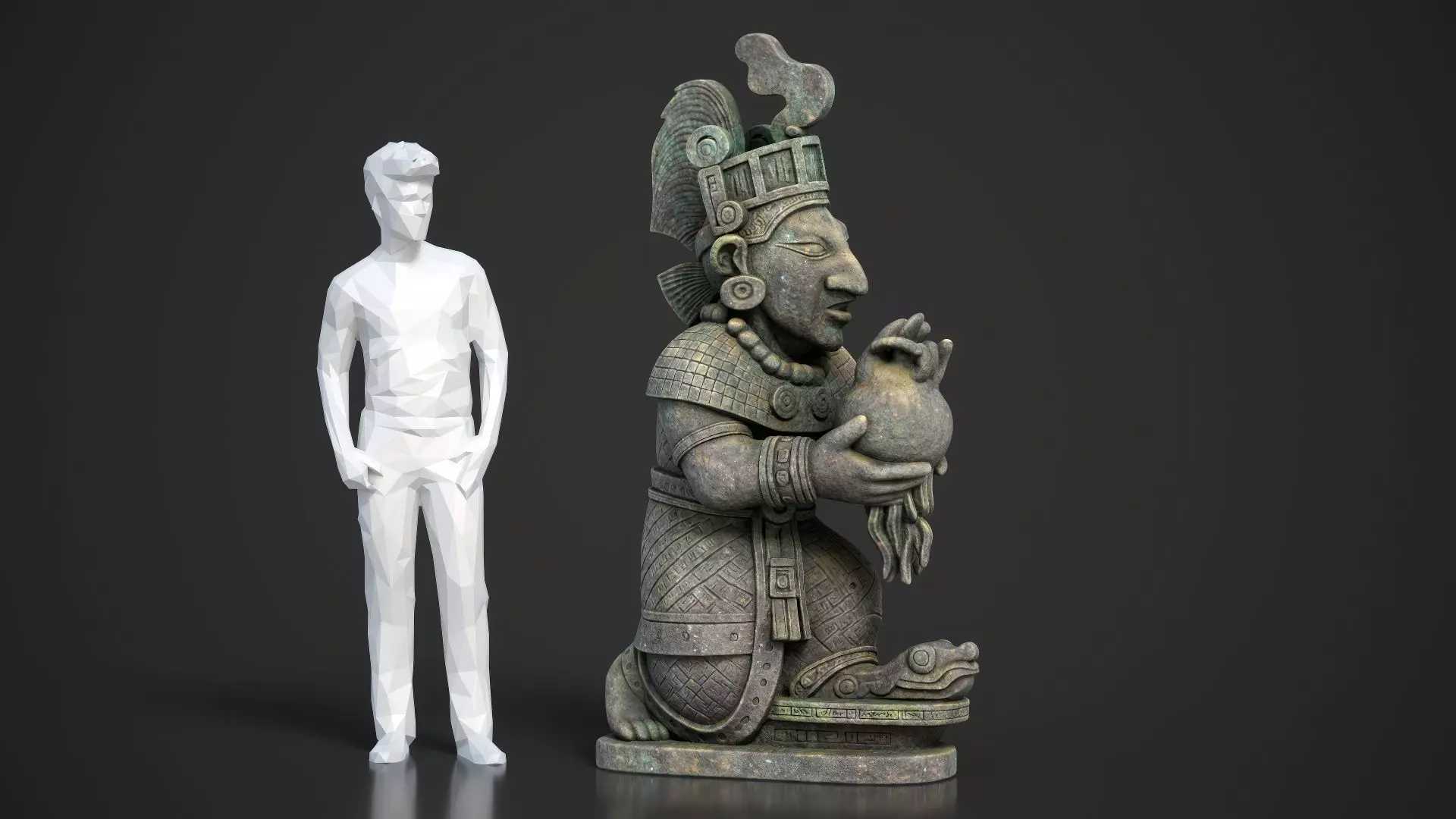 7 Ancient Mayan Statues 3D Asset Pack 250818 Low-poly 3D model_4