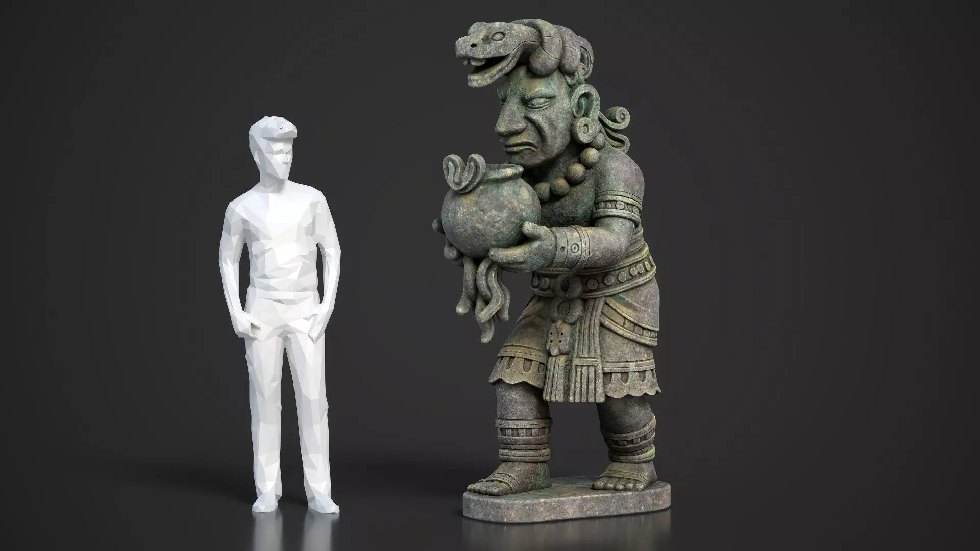 7 Ancient Mayan Statues 3D Asset Pack 250818 Low-poly 3D model_2