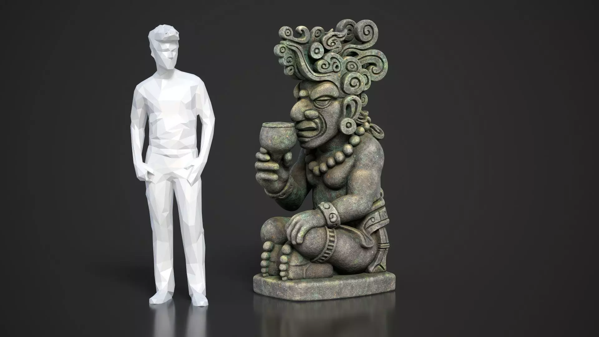 7 Ancient Mayan Statues 3D Asset Pack 250818 Low-poly 3D model_14