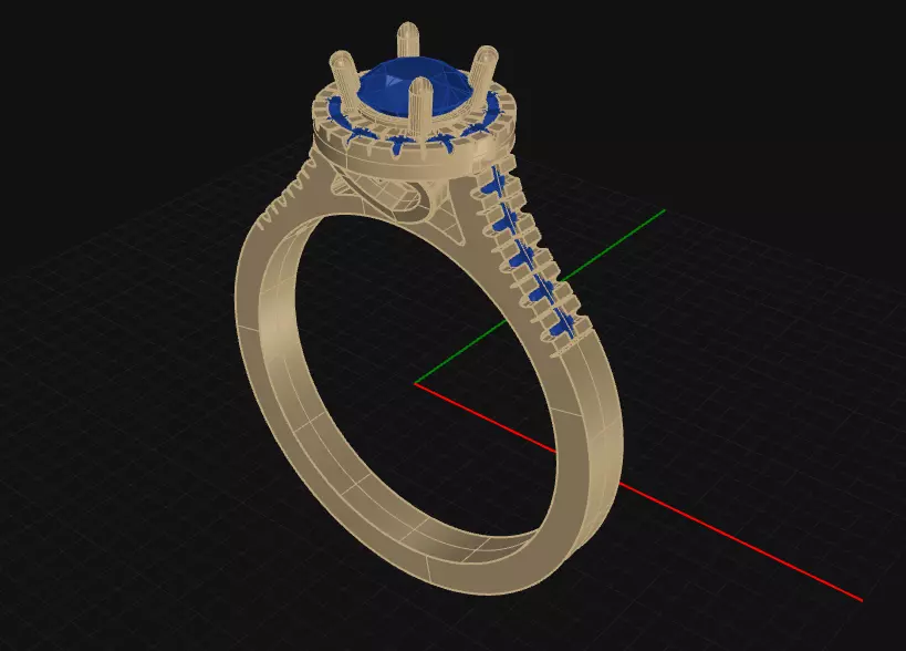 4 Prong Diamond Engagement Ring 3D print model_1