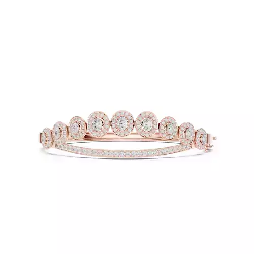 Oval and Round Diamond Halo Bracelet 3DM STL Video 3D print model