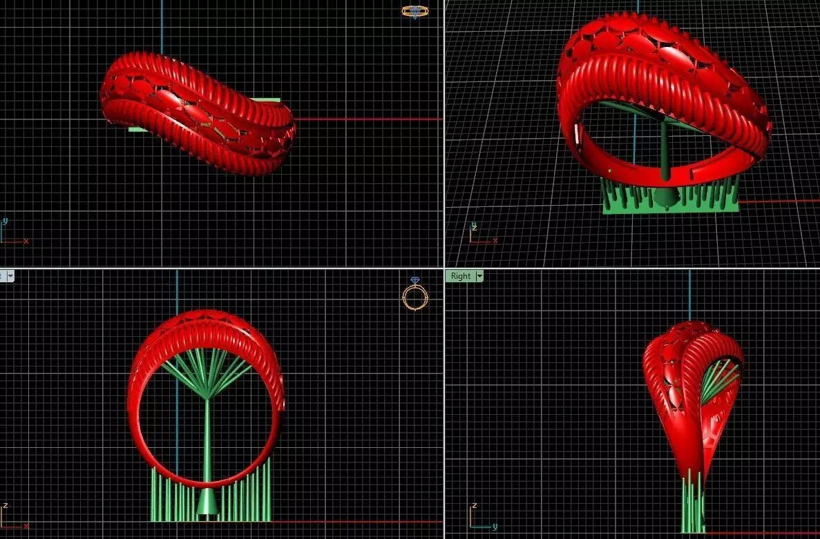 Gold ring butterfly  3D model_0
