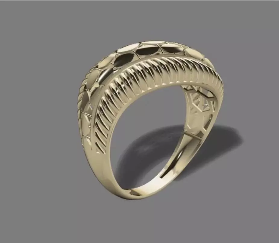 Gold ring butterfly  3D model_2