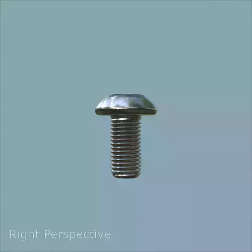 Steel Stained M8 Bolt Allen Dome 3D model 5