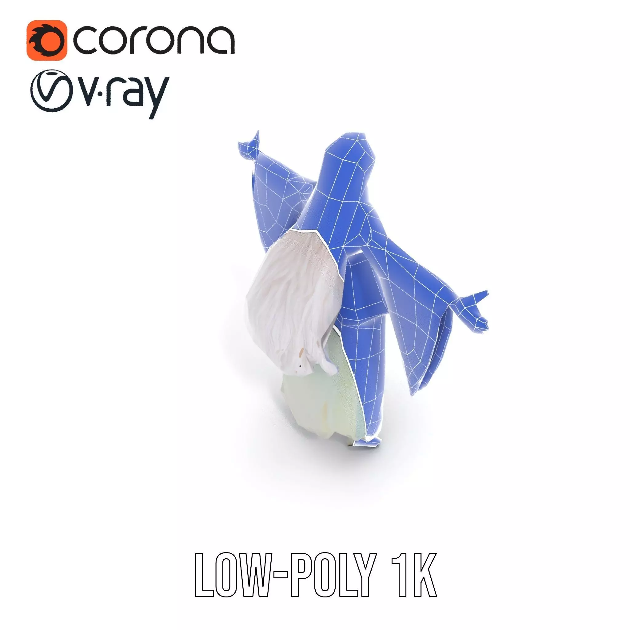 Elegant Fantasy Character Model Pack with Ornate Costume Low-poly 3D model_9