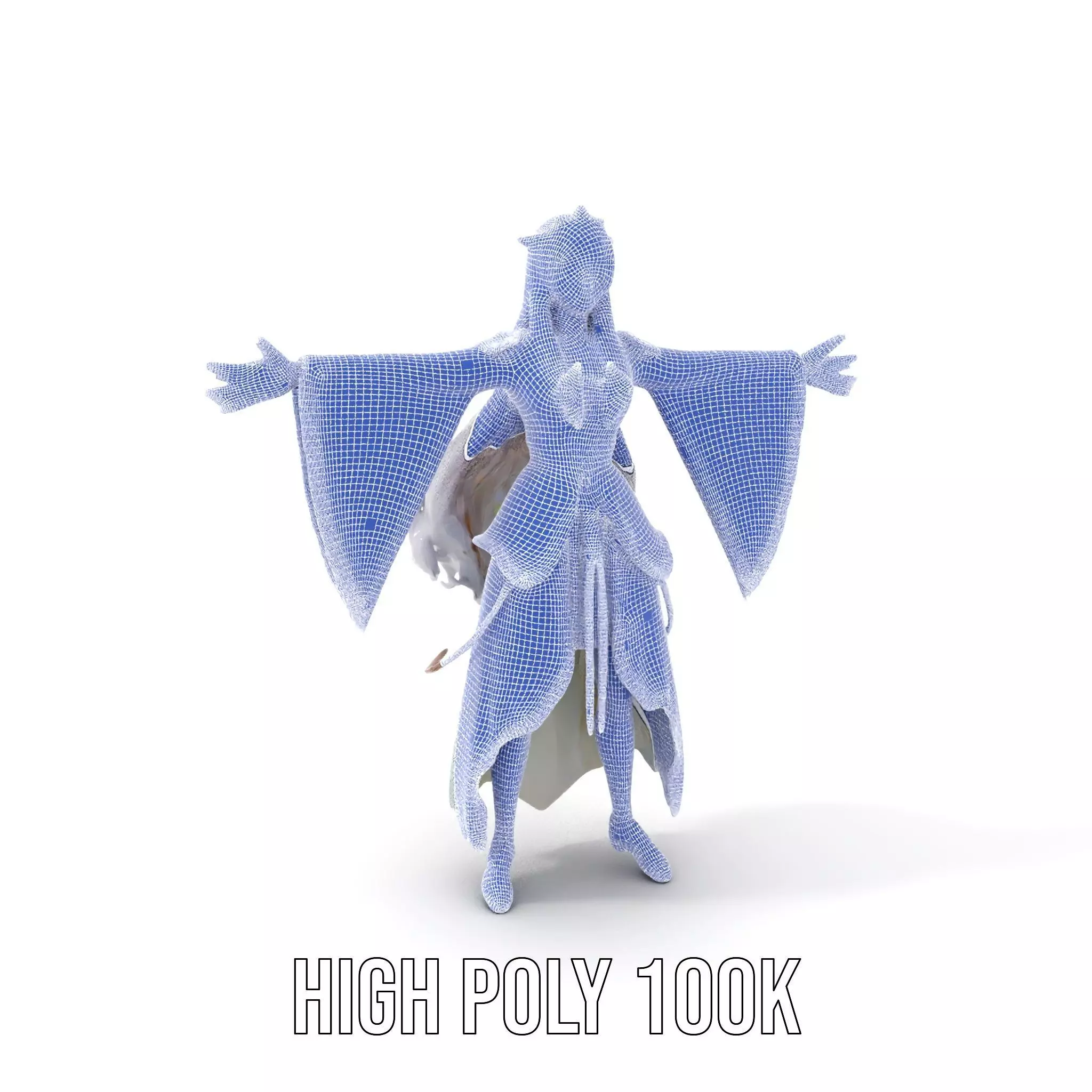 Elegant Fantasy Character Model Pack with Ornate Costume Low-poly 3D model_5
