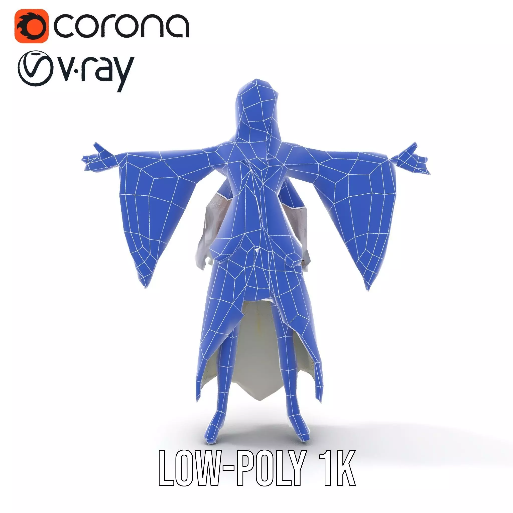 Elegant Fantasy Character Model Pack with Ornate Costume Low-poly 3D model_31