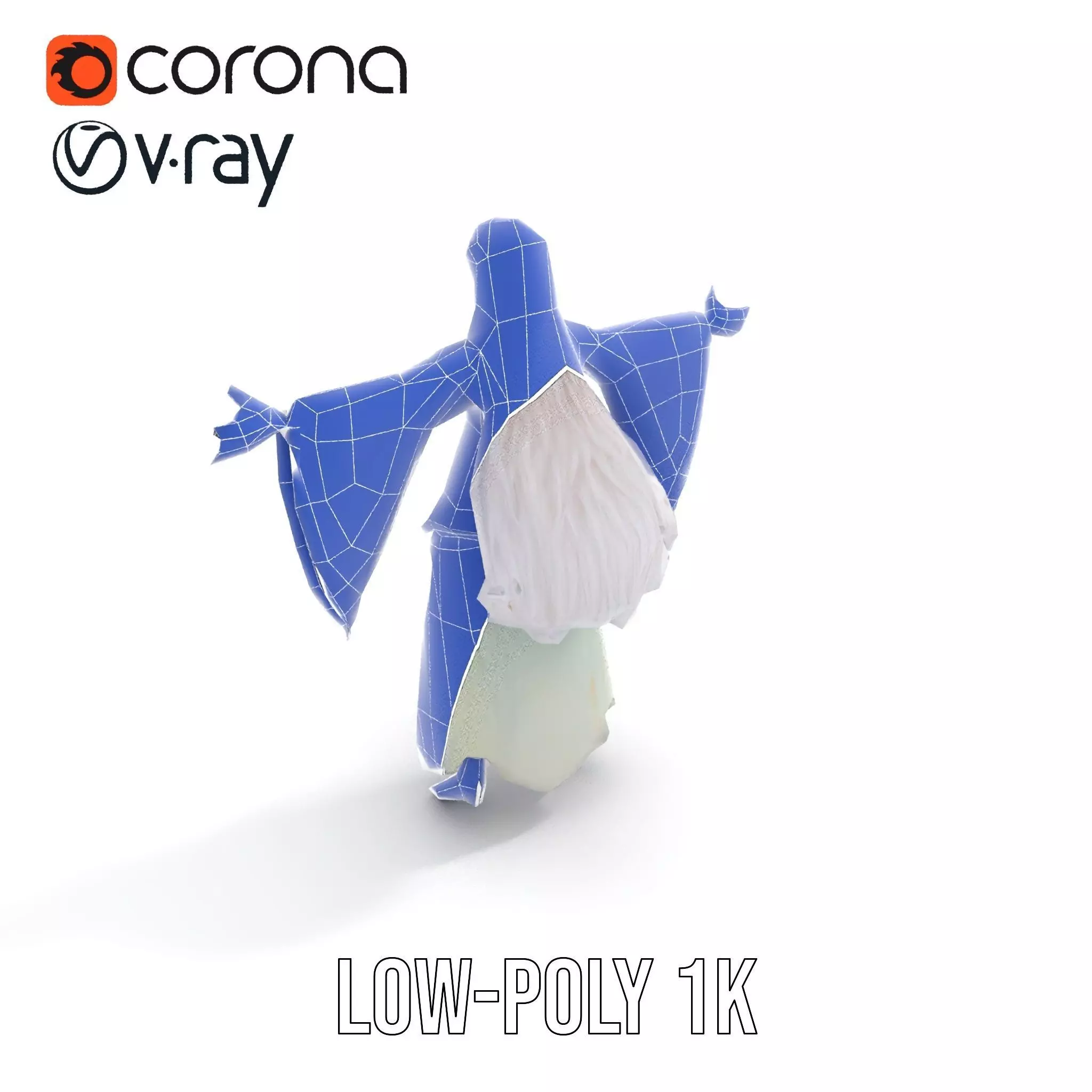 Elegant Fantasy Character Model Pack with Ornate Costume Low-poly 3D model_28