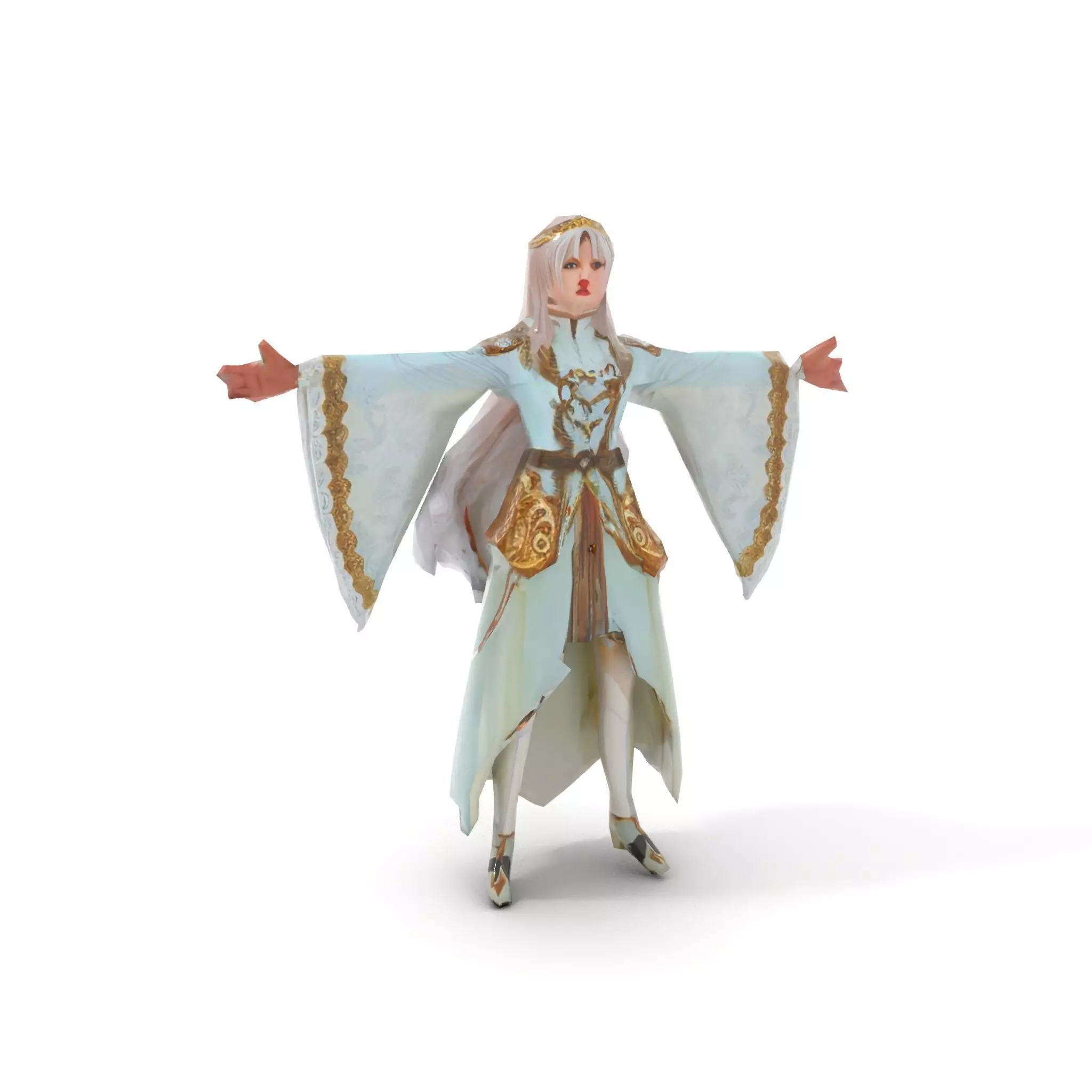 Elegant Fantasy Character Model Pack with Ornate Costume Low-poly 3D model_20