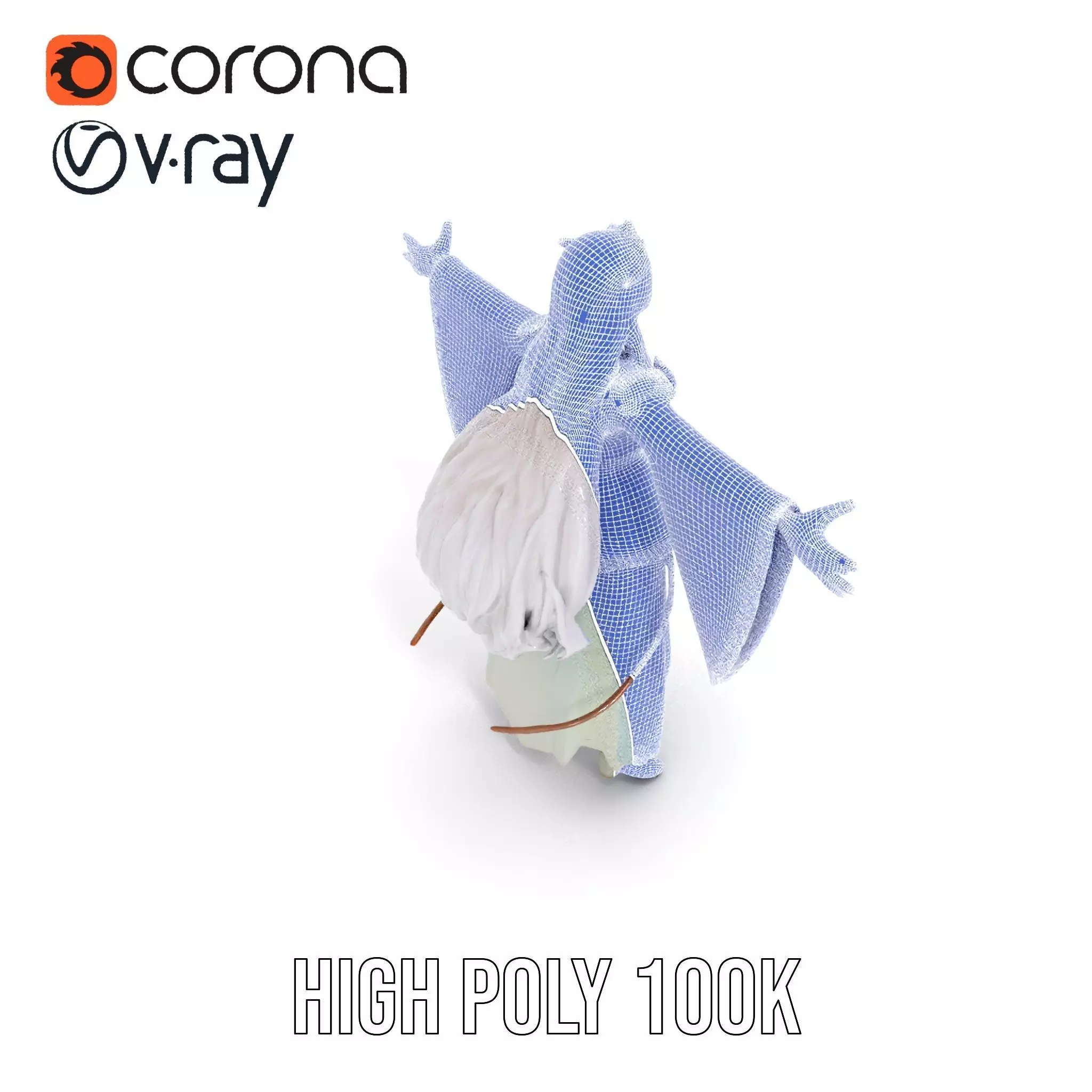 Elegant Fantasy Character Model Pack with Ornate Costume Low-poly 3D model_24