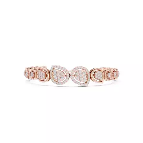 Pear Shapes With Round Cut Diamond Bracelet Woman 3DM STL Video