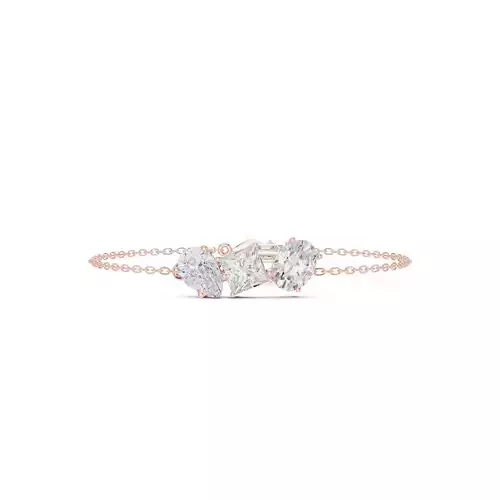 Oval Princess pear Cut Diamond Bracelet 3DM STL Video 3D print model