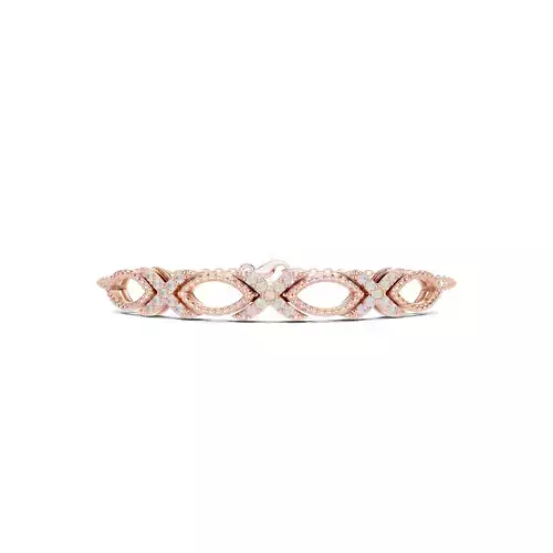 XOXO Round Diamond Marquise Shape Bracelet 3DM STL Video
