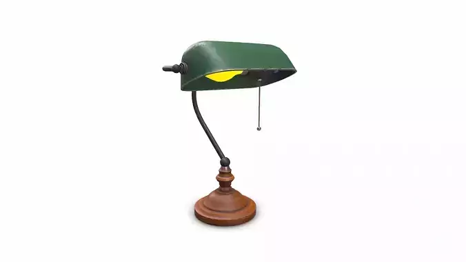 Old Vintage Desk Lamp Low-poly PBR