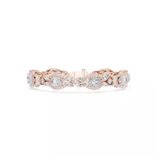 Round Oval Marquise Diamond Bracelet 3DM STL Video 3D print model